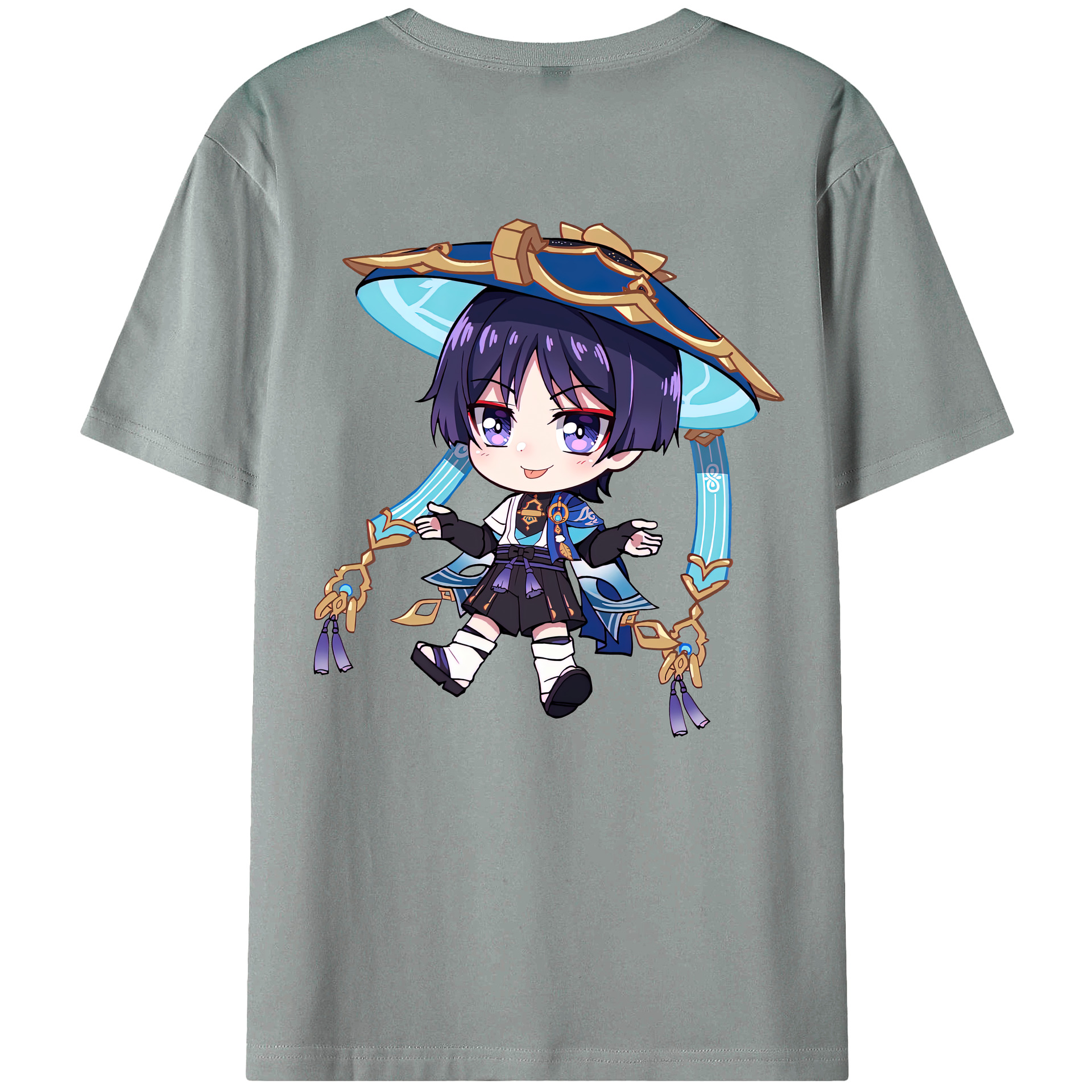げんし神 さんペい genshin Sanpei 綿100％ メンズ半袖Tシャツ（バックプリント） 通気性